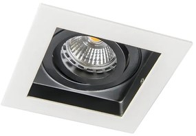 Set di 5 faretti incassati bianchi con nero - Carree