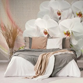 Carta da parati – Orchidea bianca su tela