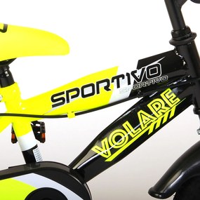Bicicletta per Bambini 16" Stabilizzatori e Freni Caliper Giallo...