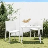 Sedie da Giardino 2 pz Bianche 50x46x80 cm in Polipropilene 364734