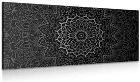 Quadro su tela – Mandala vintage in stile indiano in bianco e nero
