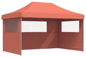 Tendone per Feste Pieghevole Pop-Up con 3 Pareti Terracotta