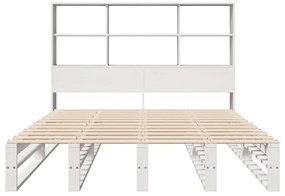 Letto libreria senza materasso bianco 160x200 cm legno massello