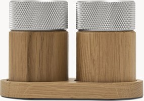 Set macina sale e pepe in legno di quercia con vassoio Sina