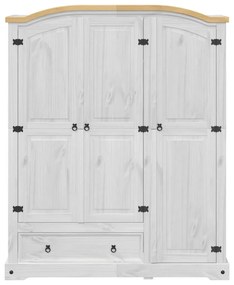 Armadio corona bianco 151,5x52x186 cm in legno massello di pino