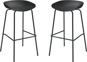 Sgabello in polipropilene Nero con struttura in metallo - AGE 2 pezzi