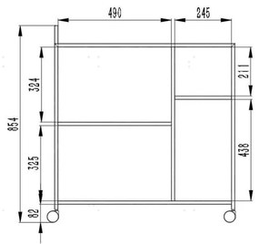 Tavolo da portata su ruote 40x78 cm Newcastle - Actona
