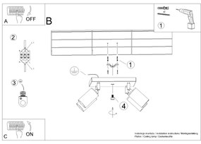 Sollux SL.1370 - Faretto WINX 4xGU10/10W/230V nero/cromo