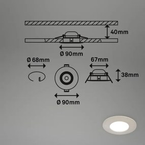 Briloner 7598032 -SET 3x Lampada LED da incasso per bagni LED/4,9W/230V IP44 cromo