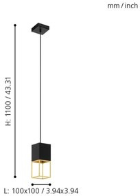 Eglo 97733 - Lampadario LED a sospensione con filo MONTEBALDO 1xGU10/5W/230V
