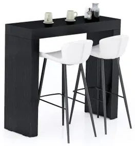 Tavolo Alto Evolution 120x40, Nero Frassino con Due Gambe