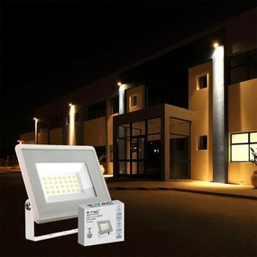 Faro Led Flood Light 20W 1650lm IP65 Slim 120x105x27mm Carcassa Bianca Luce 4000K SKU-6741