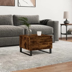 Tavolino Da Salotto Rovere Fumo 50x46x35cm İn Legno Multistrato /