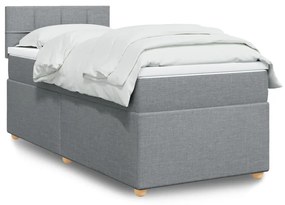 Giroletto A Molle Con Materasso Grigio Chiaro 80x200 Cm Tessuto /