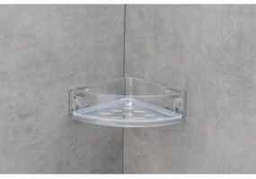 WENKO 22686100-Mensola angolare VACUUM-LOC QUADRO ED 28x19,5 cm argento/trasparente