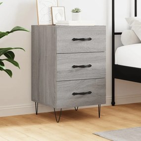 Comodino Grigio Sonoma 40x40x66 Cm İn Legno Multistrato /