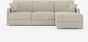 Tommy Divano Letto con penisola contenitore - design minimal e sfoderabile in tessuto smacchiabile simil cotone T33
