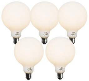 Set di 5 Lampadine LED dimmerabili E27 Opale G125 5W 450 lm 3000K