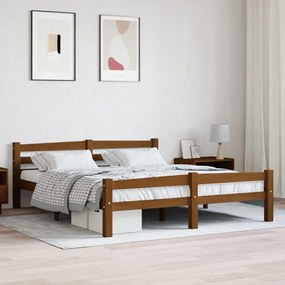 Giroletto Senza Materaso Ambrato İn Legno Di Pino 160x200 Cm /