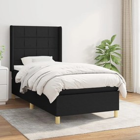 Giroletto A Molle Con Materasso Nero 90x200 Cm İn Tessuto /