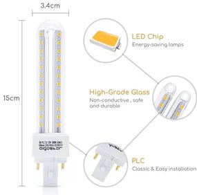 Lampadina LED G24D-3/12W/230V 3000K - Aigostar