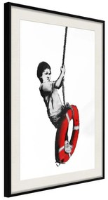 Poster  Banksy: Swinger  Cornice Quadri Cornice nera con pass-partout, Larghezza x Altezza Home decor 20x30