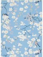 Little Greene Carta da parati Massingberd Blossom - pale blue