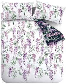 Biancheria da letto bianca e viola per letto matrimoniale 200x200 cm Wisteria - Catherine Lansfield