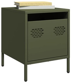Comodini 2 Pz Verde Oliva 35x39x43,5 Cm İn Acciaio /