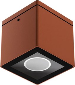 Applique da soffitto Quadrata GU10 IP54 in Alluminio e Vetro - Corten