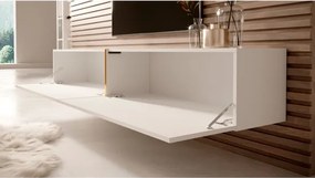 Mobile TV Sospeso 200 Cm 2 Ante Bianco Lucido E Oro Echo