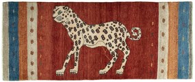 Gabbeh Tappeto persiano 80x190 Rosso (Iran) Annodato A Mano
