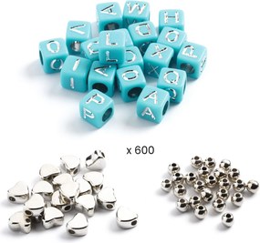 Set creativo con perle - Alfabeto con effetti argentati