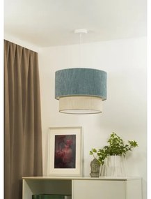 Duolla - Lampadario a sospensione con filo CORDUROY 1xE27/15W/230V diametro 40 cm blu/beige