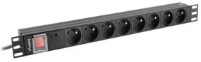 Multipresa 19" 8 Tomas Schuko con On/Off Switch Lanberg PDU-08E-0200-BK (2 m)