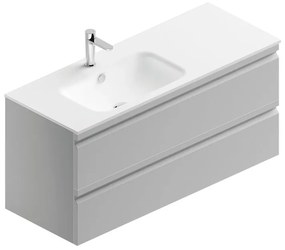 Mobile sottolavabo e lavabo Pull per vasca centrale grigio artico opaco in mdf L 120 x H 56 x P 46 cm 2 cassetti