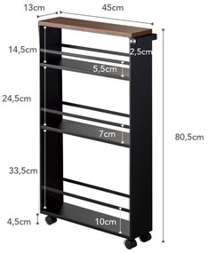 Mobile da bagno nero in metallo 47,5x81 cm Tower - YAMAZAKI