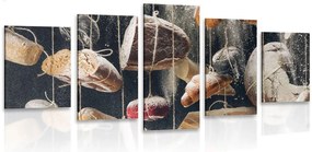 Quadri 5 pezzi – Pane appeso a una corda