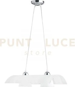 Lampadario a sospensione zebrata bianca 2 luci attacco e27 50x33x12...