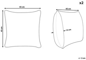 Set di 2 cuscini con stampa di orso 45 x 45 cm arancione WARANASI Beliani
