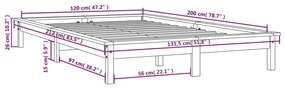 Giroletto Grigio 120x200 cm in Legno Massello di Pino