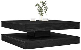 Tavolino Da Caffè Girevole A 360 Gradi Nero 90x90x34,5 Cm /