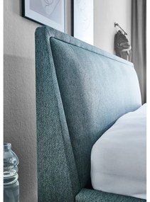 Letto matrimoniale imbottito verde/blu con contenitore con rete inclusa 180x200 cm Frieda – Meise Möbel