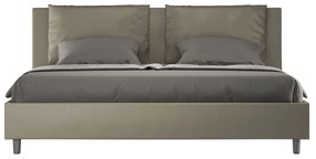 Letto matrimoniale king size senza rete imbottito 200x210 similpelle cappuccino Antea