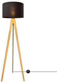 Lampada con piedistallo ALBA 1xE27/15W/230V nero/quercia