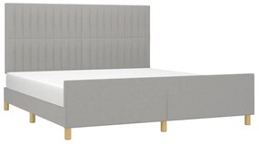 Giroletto con testiera grigio chiaro 180x200 cm in tessuto