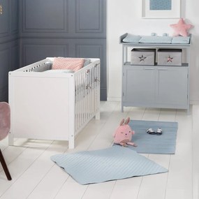 Cassettiera per bambini grigia con fasciatoio 87x100x75 cm Hamburg – Roba