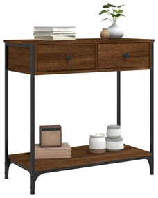 Tavolino consolle rovere marrone 75x34,5x75cm legno multistrato