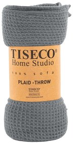 Copriletto Mini Waffle grigio, 130 x 170 cm - Tiseco Home Studio