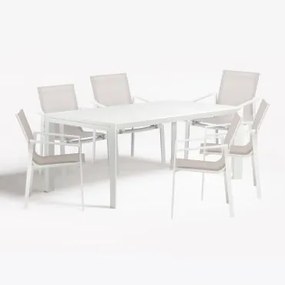 Set tavolo allungabile Starmi (180 - 240 cm) e 6 sedie da giardino - Sklum